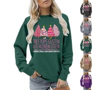 HUIFUAO Pull de Noël Glisten And Children Listen To Nothing Sweat-shirt de Noël pour femme Pull de Noël amusant Pull tendance Costumes de festival Vêtements Hauts à manches longues, Z05 Gris foncé, L