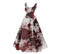 HUIFUAO - Robe d'Halloween amusante pour femme - Déguisement de mariée sanglante grande taille - Costume d'Halloween sans manches à bretelles spaghetti - Tenue de soirée effrayante pour festival, Z12