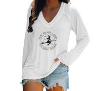 HUIFUAO Salem Broom Co Chemises d'Halloween pour femmes T-shirts de sorcière amusants Costumes d'Halloween effrayants Col en V Manches longues Hauts de festival Tenues Vêtements, Z11 Blanc, XXXXL