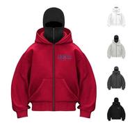 HUIFUAO Ski Is Not A Just A Sport It's A Lifestyle Cagoule à capuche pour homme avec masque de ski Fermeture éclair Ninja Grande taille Hiver Double capuche Vestes à manches longues Manteaux