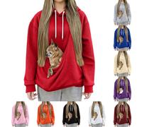 HUIFUAO Sweat à Capuche avec Poche pour Chat et Pochette Kangourou - Pull de Transport pour Chat et Chien - Pull à Manches Longues pour Les Amoureux des Animaux domestiques, Z11 Rose, L