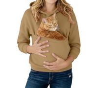 HUIFUAO Sweat à Capuche en Sherpa avec Poche Kangourou avec Poche pour Chat et Chiot - Pull d'hiver Chaud en Polaire pelucheuse à Manches Longues pour Les Amoureux des Compagnie, Z21 Brun, 3XL