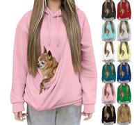 HUIFUAO Sweat à Capuche en Sherpa avec Poche Kangourou avec Poche pour Chat et Chiot - Pull d'hiver Chaud en Polaire pelucheuse à Manches Longues pour Les Amoureux des Compagnie, Z01 Rouge, M