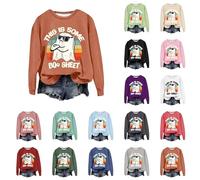 HUIFUAO This Is Some Boo Sheet Sweat-shirt d'Halloween pour femme - Chemises fantômes drôles - Grande taille - Costumes d'Halloween à manches longues - Pull de festival d'horreur, Orange, M