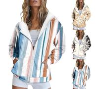 HUIFUAO Vestes à capuche à manches longues avec fermeture éclair pour femme - Imprimé floral - Automne et hiver - Tendance - Vêtements d'extérieur décontractés - Hauts avec poche, Noir , XL