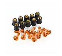 HUIGAR Visserie pour Bulle Moto pour CB500X 2017-2023 5mm 10 Pièces M5 Pare-Brise Boulons Vis Kits(Orange)