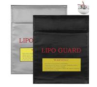 Huiguli 2 Pièces Sac Batterie Lipo 30 x 23cm, Sac Ignifuge Antidéflagrant, Porte Documents Ignifuge éTanche, Sac de Protection Incendie pour Batterie Lipo, Valeur, Documents, Bijoux