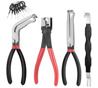 Huiguli 4 Pièces Pinces de Déconnexion Électrique, Pinces à Tronçonner avec 8 Outils de Démontage de Bornes, Séparateur de Connecteur Électrique Automobile pour Réparation (Noir)