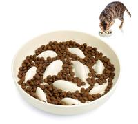 Huiguli Gamelle Anti Glouton pour Chat, avec Dessous Antidérapant, Gamelles pour Chien et Chats, Alimentation Lente Gamelle pour Chien et Chat