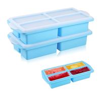 Huiguli Lot de 2 Plateau de Congélation en Silicone avec Couvercle | Récipients de Congélation pour Soupes Conserver, Bac a Glacon Soupe pour Sauces, Plats Préparés, Glace, 1 Tasse/250 ml