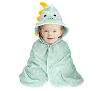 Huiguli Serviette de Bain Bébé à Capuche, 80x80cm Cape de Bain Bebe, Sortie de Bain Bebe Ultra-Doux pour 0-3 Ans Garçon et Fille, Dinosaure Vert