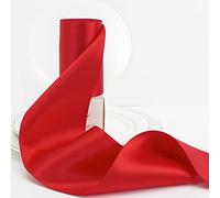 HUIHUANG Ruban de satin double face Rouge 10,2 cm