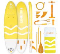 Paddle Gonflable Adulte Jaune avec des Accessoires de Qualité - HUIIKE | Stand Up Paddle avec Pagaie en Aluminium, Pompe, Leash