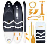 Paddle Gonflable Adulte Noir avec des Accessoires de Qualité - HUIIKE | Stand Up Paddle avec Pagaie en Aluminium, Pompe, Leash