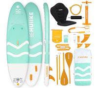 Paddle Gonflable Adulte Vert avec des Accessoires de Qualité - HUIIKE - Stand Up Paddle avec Pagaie Double et Siège de Kayak