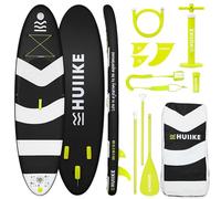 Paddle Gonflable Adulte Jet Noir avec des Accessoires de Qualité - HUIIKE | Stand Up Paddle avec Pagaie en Aluminium, Pompe, Leash