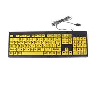 huiingwen Big Black Letter Print Clavier USB pour personnes âgées et malvoyantes