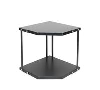 HUIJIN (2 Niveaux) Noir Étagère d'angle de Cuisine,étagère à épices,Support De Sol Triangulaire De Salle De Bain Multicouche,Étagère de Rangement Triangulaire pour Casserole