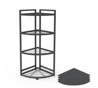 HUIJIN Étagère d'angle à 4 niveaux à 90° pour cuisine - Organisateur de casseroles et poêles, rangement sous évier - Étagère en fer robuste [RA10 H 80/L 30 cm]