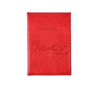 HUIJIQX Couverture de passeport en polyuréthane à changement de couleur avec lettre imprimée, porte-passeport, clip pour billet d'avion pour hommes et femmes, accessoires de voyage, Rouge, Taille