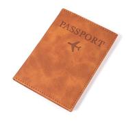 HUIJIQX Étui de passeport d'avion pour femmes et hommes, étui de passeport de voyage, porte-passeport, porte-monnaie pour fille, marron, Taille unique