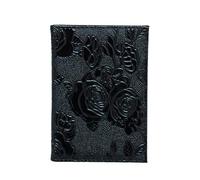 HUIJIQX Housse de passeport tendance et solide pour femme - Étui de passeport de voyage en cuir exquis - Portefeuille pour fille, Noir , Taille unique
