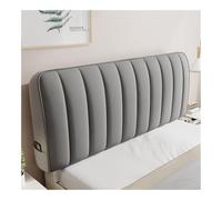 HUIJIQX Housse de tête de lit matelassée en peluche douce - Couleur unie - Gris - Tout compris - Velours doux (A, 210 x 65 cm)