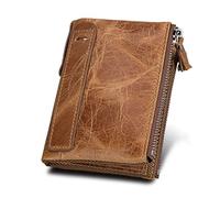HUIJIQX Porte-monnaie Porte-monnaie Nouveaux Portefeuilles Vache Véritable Personnalisé Porte-cartes Court Cuir Homme Portefeuille Marque Homme Portefeuille, marron, Taille unique