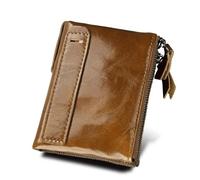 HUIJIQX Porte-monnaie Porte-monnaie Nouveaux Portefeuilles Vache Véritable Personnalisé Porte-cartes Court Cuir Homme Portefeuille Marque Homme Portefeuille, jaune, Taille unique
