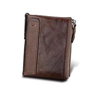 HUIJIQX Porte-monnaie Porte-monnaie Nouveaux Portefeuilles Vache Véritable Personnalisé Porte-cartes Court Cuir Homme Portefeuille Marque Homme Portefeuille, café, Taille unique