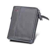 HUIJIQX Porte-monnaie Porte-monnaie Nouveaux Portefeuilles Vache Véritable Personnalisé Porte-cartes Court Cuir Homme Portefeuille Marque Homme Portefeuille, gris, Taille unique