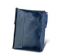 HUIJIQX Porte-monnaie Porte-monnaie Nouveaux Portefeuilles Vache Véritable Personnalisé Porte-cartes Court Cuir Homme Portefeuille Marque Homme Portefeuille, bleu, Taille unique