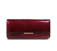 HUIJIQX Portefeuille en cuir véritable pour femme - Marque de luxe - Porte-carte d'identité - Porte-monnaie - Sac à main pour femme, rouge foncé, Taille unique