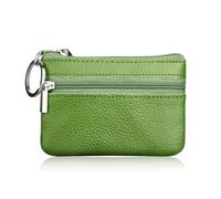 HUIJIQX Portefeuille tendance en cuir pour femme avec fermeture éclair une/deux fermetures éclair, 1 fermeture éclair verte, Taille unique