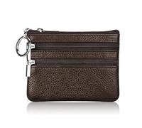 HUIJIQX Portefeuille tendance en cuir pour femme avec fermeture éclair une/deux fermetures éclair, 2 Zip-café, Taille unique