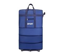 HUIJIQX Sac à carreaux Oxford grande capacité de voyage universel à roulettes pliable Sac de rangement à roulettes, Bleu 95 x 48 x 28 cm, Taille unique