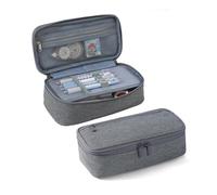 HUIJIQX Trousse de rangement pour stylos - 2 couches - Grande capacité - Fournitures d'étude cosmétiques - Boîtes simples pour étudiants, gris, Taille unique