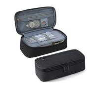 HUIJIQX Trousse de rangement pour stylos - 2 couches - Grande capacité - Fournitures d'étude cosmétiques - Boîtes simples pour étudiants, Noir , Taille unique
