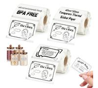 HUIJUTCHEN Lot de 3 rouleaux d'étiquettes thermiques carrées transparentes - 40 x 30 mm - Pour imprimante d'étiquettes Nelko PM220/Phomemo M110 M120 M200 M220 - Papier d'adresse étanche pour logo