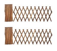 HUIKJI Lot de 2 treillis de jardin en bois naturel, treillis en osier naturel, largeur réglable pour chambre, jardin, clôture décorative en bois