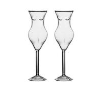 HUIKJI Lot de 2 verres à vin fantaisie pour femme nue - Verre à whisky en cristal transparent pour le corps humain - Tasse créative unique et sexy en forme de corps - Pour maison, fête, bar
