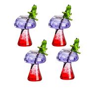 HUIKJI Lot de 4 verres à vin créatifs en forme de champignon - 285 ml - Verre à vin en cristal haut de gamme - Convient pour les fêtes, les mariages, les karaokés, les bars