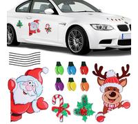 HUIKUANGEU Aimants de Voiture de Noël,22 Pièces Aimant de NoëL Autocollants Ampoule,Colorés Aimants Ampoule Réfléchissants,Fils Magnétiques Décoration de Voiture,pour Voiture Boîte Fenêtre Garage