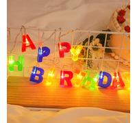 HUIKUANGEU Fairy Lights Decoration,Lumière Décorative 1.7M,Happy Birthday Decoration,Guirlande Anniversaire,Guirlande Lumineuse d'Anniversaire,pour Filles Garçons Adultes Fête Anniversaire