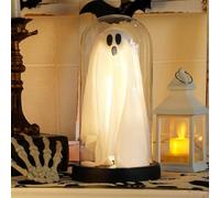 HUIKUANGEU Petit Fantôme Lumineux pour Cloche,Fantôme Lumineux Dans une Cloche en Verre,Illuminez un Fantôme Dans Une Cloche en Verre,Cloche Fantôme D'Halloween,Décoration Fantôme D'Halloween