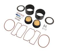 Huile - 1500W Kit Réparation Compresseur d'air Silencieux avec 2 Cylindres, 2 Gobelets en Caoutchouc Noir, 8 Anneaux d'Étanchéité, 2 Plaques de Valve - pour Compresseurs d'air Ring