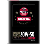 Huile moteur MOTUL Classic 20W50 additivée au zinc ZDDP et molybdène - minérale - 5 Litres