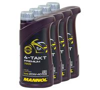 4x 1 Litre Mannol L'Huile De Moteur 4-TAKT Premium 7209 20W40 Api Sn Jaso MA2