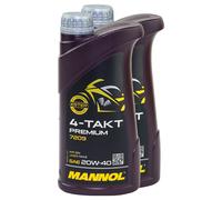 2x 1 Litre Mannol L'Huile De Moteur 4-TAKT Premium 7209 Pas Moteurs Api Sn 20W40