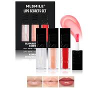 Huile à Lèvres Brillant-3PCS Huile à Lèvres plumping Non Collante, Soin hydratant pour les lèvres Lip Gloss, tinted Glow Reviver lip oil, cadeau rouge à lèvres liquide pour Noël Saint Valentin-set A